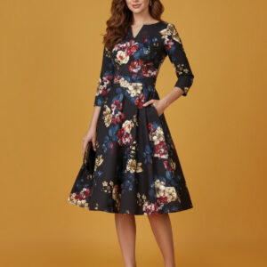 Vintage Floral Φόρεμα με Χαμόγελο